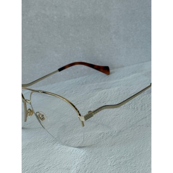 NEW Gucci GG0971O Gold Pilot Aviator Eyeglasses Frames main image 4